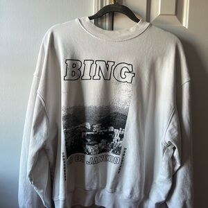 Anine bing sweatshirt Rio de janerio 2022 soft white and black graphic Medium